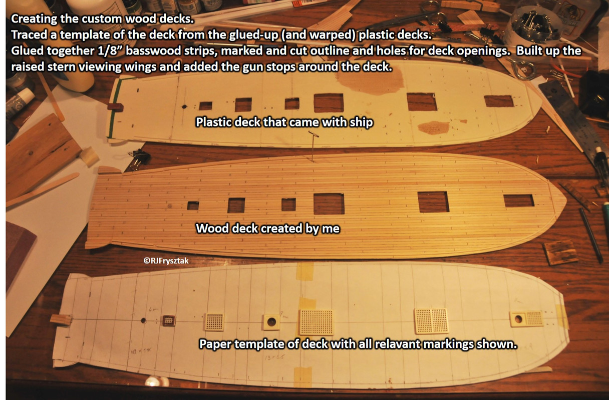 making the wooden gun deck