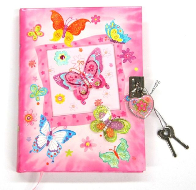 Girls Lockable Diary - Butterfly Diary - New Girls Diary with Lock ...