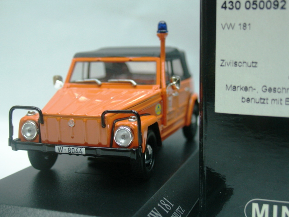 WOW EXTREMELY RARE VW 181 Kubelwagen Zivilschutz Orange 1969
