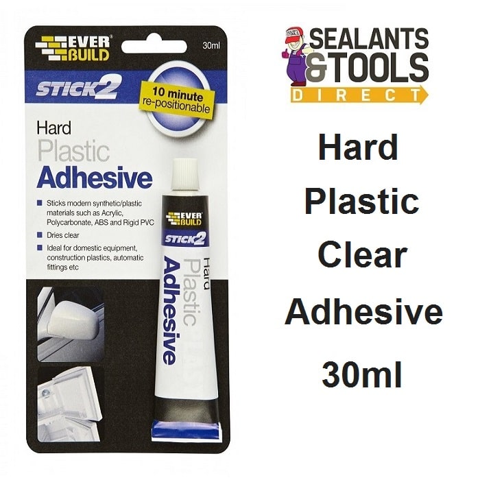 Everbuild Stick 2 Hard Plastic Adhesive 30ml Superglue Acrylic ABS PVC ...