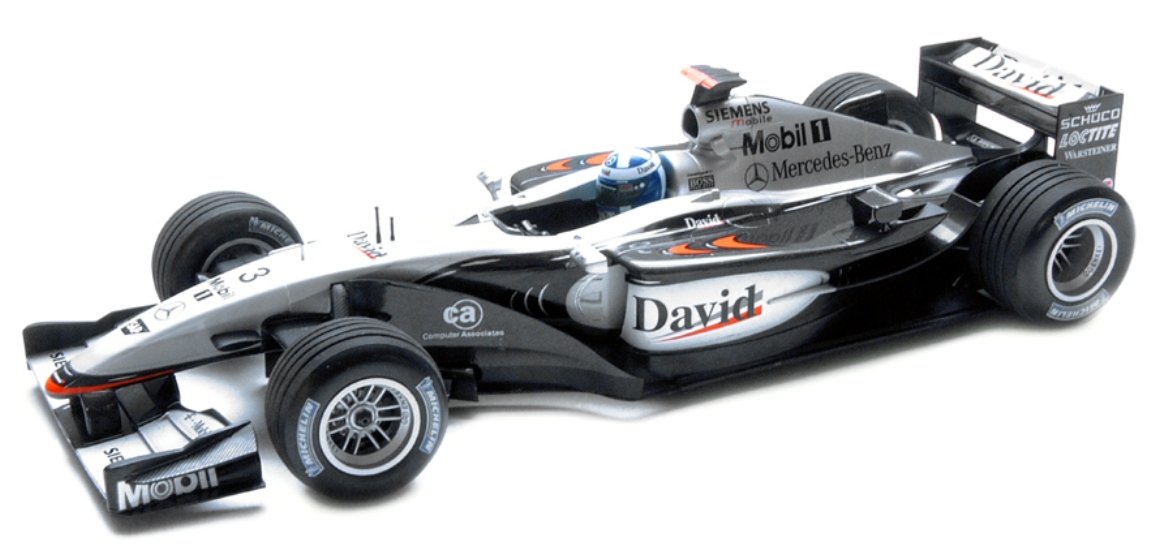 【ミニチャンプス　マクラーレン　メルセデス　MP4-17D 2002年1/18】 Minichamps 1:18 D. Coulthard McLaren Mercedes MP4-17 Formula