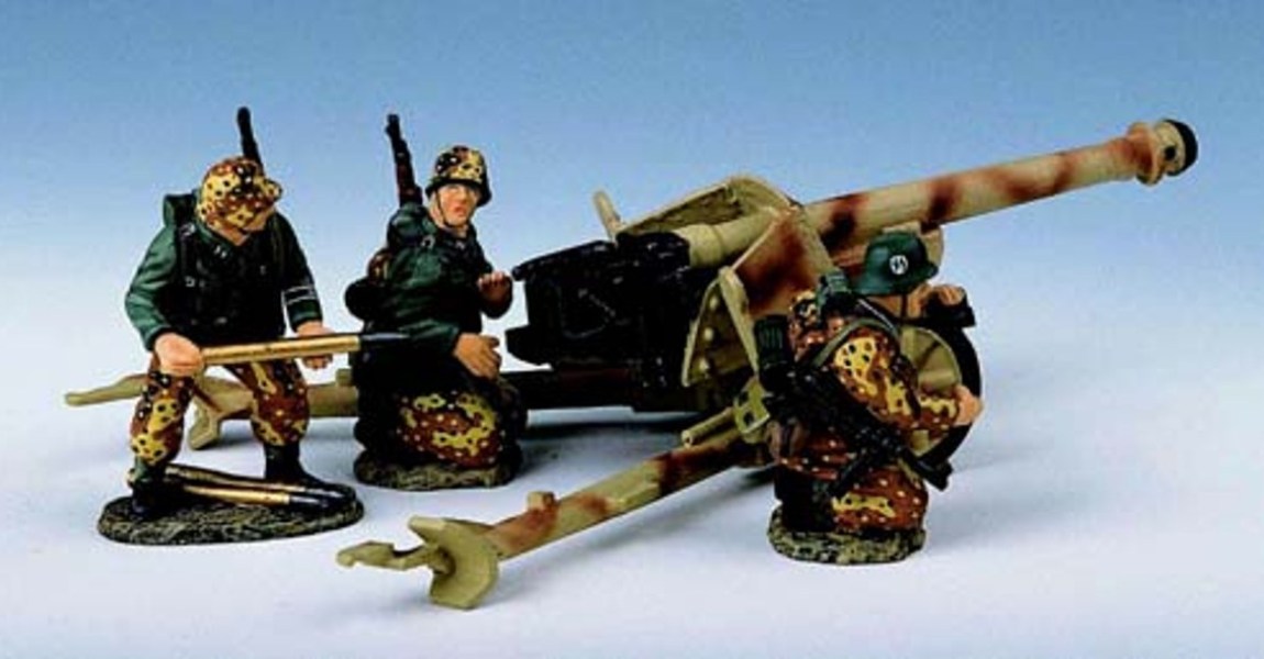 WOW EXTREMELY RARE King & Country WS018 Pak 40+ 3 Waffen SS Crew ...