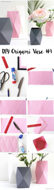 Cómo hacer jarrones de origami
