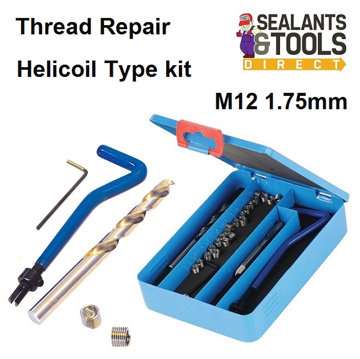 helicoil kit repair thread inserts type m12 silverline m6 75mm m5 m8 25mm