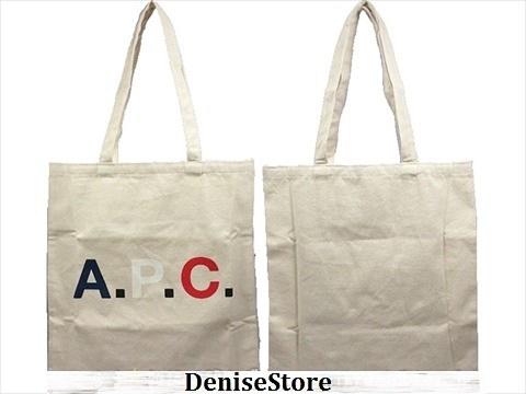 A P C Apc Beige Logo Canvas Shoulder Tote Bag From An Baila Detail Jpg