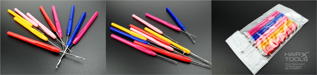 New Quality Color Highlight Plastic Handle Hair Thread Pulling Hook For Fast Application Hair Extensions