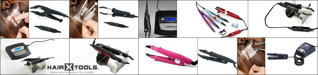 HairXtools? - Hair Extensions Expert by COS2B?. We Offers many different types of tools which are always of great quality and have been tested to ensure the best results at a very competitive price. We always have the latest hair extension tools on the market. We have hair connector irons for hot fusion; Cold Fusion Ultrasonic Machine Connector, 100% natural human hair; flare and copper rings, micro link loops and u-lock extreme pliers for micro links; pliers with a hole for reopening double loops and crochets for reinstalling double loops; and many more products.* We've created kits based on popular items routinely used together for attaching hair extensions. Hair extension kits from shrinkies to fusion and rings. Everything in one kit to make installing and removing your chosen hair attachment method. We are the only company to provide such a selection of kits and welcome your ideas for putting together a kit that suits your needs. Drop us a note if you'd like to see even more choices, Just send us message, Thanks