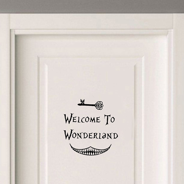 Details About Alice In Wonderland Welcome Magic Door Sign Sticker Decal Princess Bedroom Decor