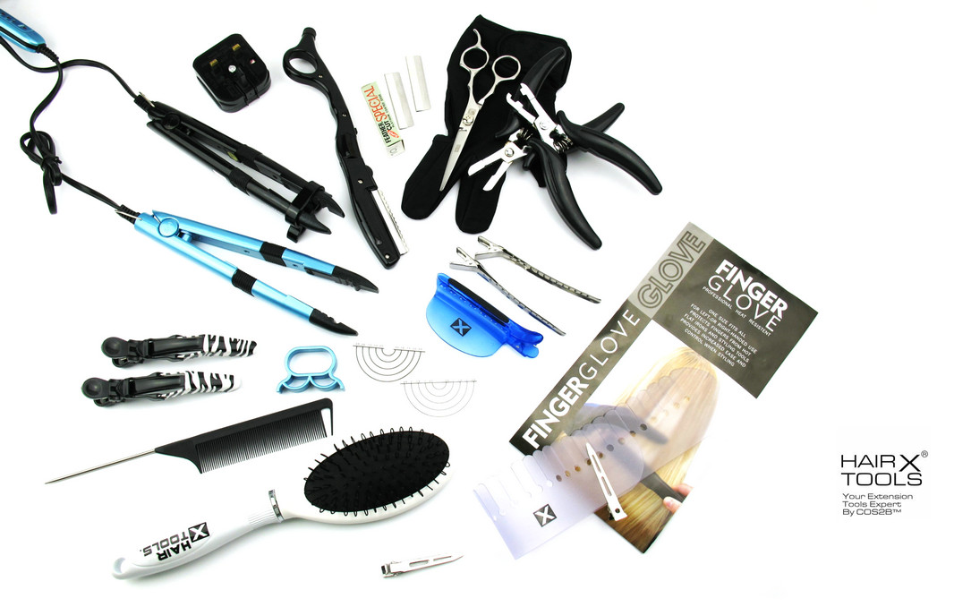 Pre-Bonded Hair Extension Multi-Grooved Tip Hot Fusion Heat Connector Starter Tools Kit, For The Attachment Of Any Type Keratin Pre-Bonded Hair Extensions System, Everything You Need In One Place For Installing Hair Extensions! Complete with ?Keratin Hot Fusion Connector ?Heat Resistant Finger Glove ?Easy Separator Speed Clip 30 Readymade Multi Holes Separator Keratin Fusion Protector Strip/Shields ?4.5" Hairdressing Alligator Gorilla Styling Holding Clips ?Quality Pretty Color Hair Thread Pulling Hook?Guide Shield Template Disks ?Heat Protector Shields ?Hair Sectioning Dividing/Duck Bill Clips Finger Protectors Cots ?Stainless Steel Pin Rat Tail Comb... All Contains Everything You Need For A Successful Hair Extensions! Ready To Be Melt? 