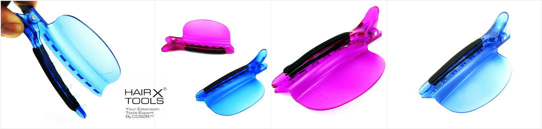 Salon Grade EZ Easy Speed Separator Clip with 7 Teeth Small Sectioning, Color In #Aqua Blue Or # Shocking Purple