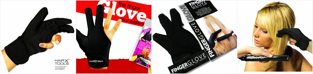 New Style Heat Resistant Finger Glove Compatible with Any Hot Tools - In Black & One Size Fits All