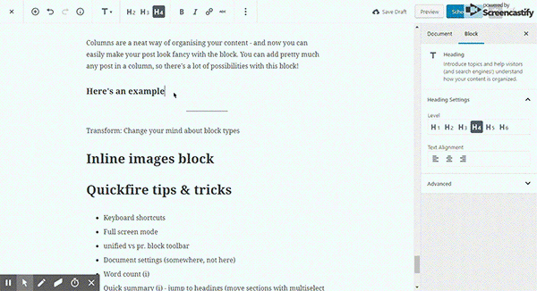 Wordpress Gutenberg insert columns | WordPress Bloggers: Must Know Gutenberg Tips & Tricks
