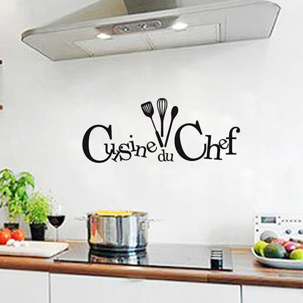 Cusine Du Chef French Quote Cooking Art Wall Sticker Design