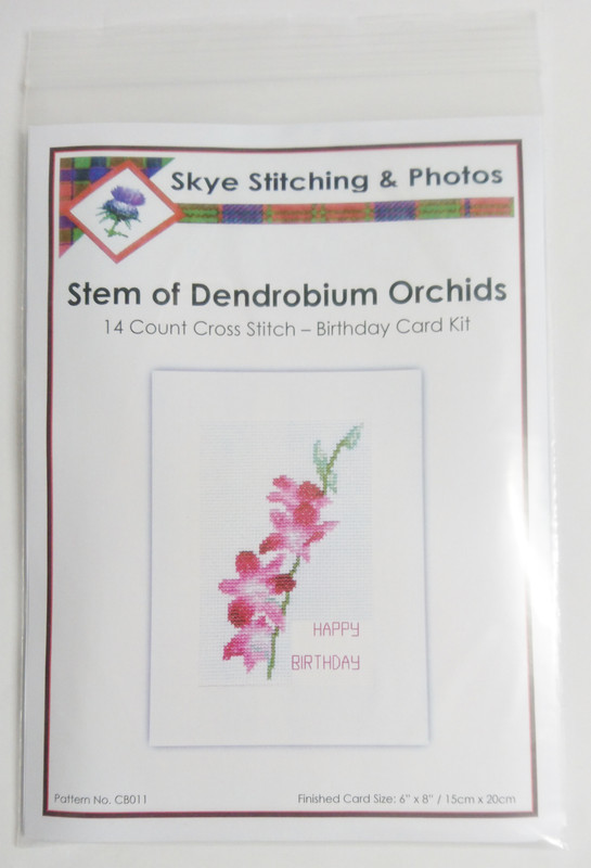 Broderie A La Main Kits Dendrobium Orchidee Tige Joyeux Anniversaire Cross Stitch 6x8 A5 Creme Carte Kit 14 Ct Loisirs Creatifs